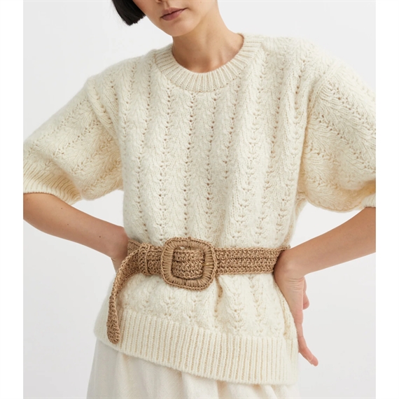 Skall Studio Laurine Strik T-shirt, Off White